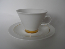 Harlekin Gold Coffee cup and saucer Arabia 