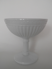 Kara Footed Bowl milk glass