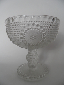 Grapponia Footed Serving Bowl clear glass