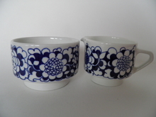 Gardenia Creamer and Sugar Bowl blue