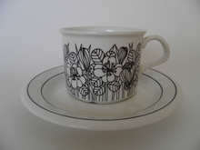 Krokus Coffee Cup and Saucer blackwhite SOLD OUT