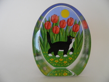 Cat and Tulips Glass Card Iittala SOLD OUT