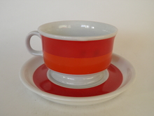 Coffee Cup and Saucer small red Arabia