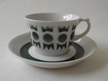 Salla Coffee Cup and Saucer green Arabia SOLD OUT