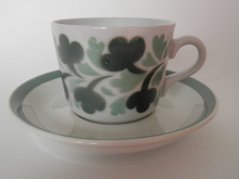 Coffee Cup and Saucer green leaves Arabia SOLD OUT