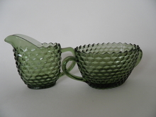 Creamer and Sugar Bowl green Riihimäen lasi SOLD OUT