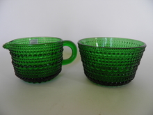 Kastehelmi Sugar Bowl and Creamer green SOLD OUT