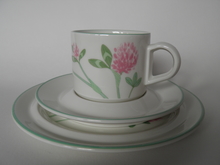 Trifolium pratense Coffee Cup and 2 Plates Arabia SOLD OUT