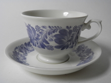 Coffee Cup and Saucer bluegrey decoration Arabia