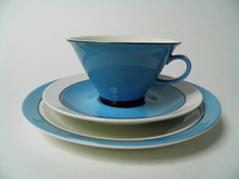 Harlekin Turquoise Tea Cup and Saucer and Side Plate Arabia SOLD OUT