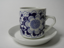 Gardenia Coffee Cup and Saucer blue