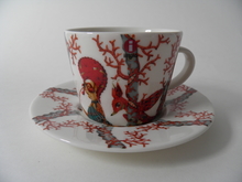 Tanssi kahvikuppi ja aluslautanen Iittala 