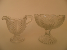 Creamer and Sugar Bowl clear glass Nuutajärvi