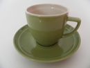 Olive Coffee cup and Saucer green