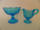 Creamer and Sugar Bowl lightblue Nuutajärvi