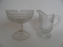 Creamer and Sugar Bowl clear glass Riihimäki