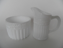 Kara Creamer and Sugar Bowl milk glass