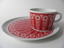 Riikinkukko Breakfast Set red Arabia SOLD OUT