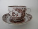 Singapore Teacup and Saucer brown Arabia