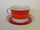 Coffee Cup and Saucer small red Arabia