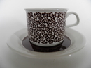 Faenza Tea Cup and Saucer brown Flowers Arabia SOLD OUT