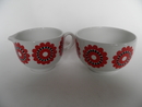 Sugar Bowl and Creamer red Flower Arabia