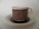 Faenza Tea Cup and Saucer brown Flowers Arabia SOLD OUT