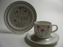 Dianthus deltoides Coffee Cup and 2 Plates Arabia 