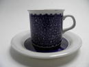 Faenza Mocha Cup and Saucer blue Flower SOLD OUT