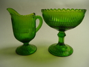 Creamer and Sugar Bowl green Nuutajarvi 